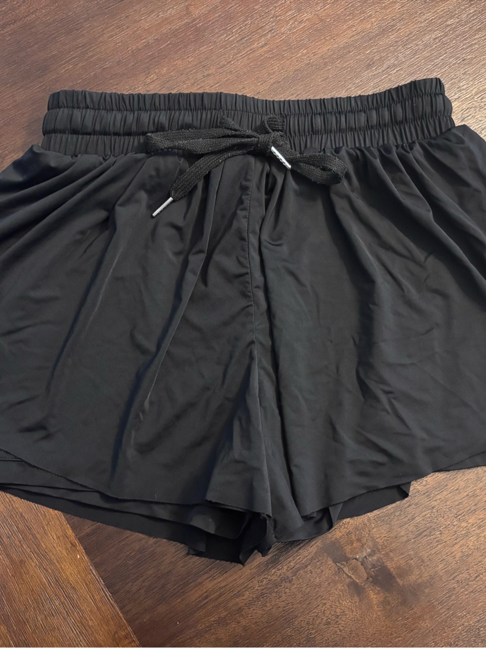 Black Athletic Skort with Drawstring Waist